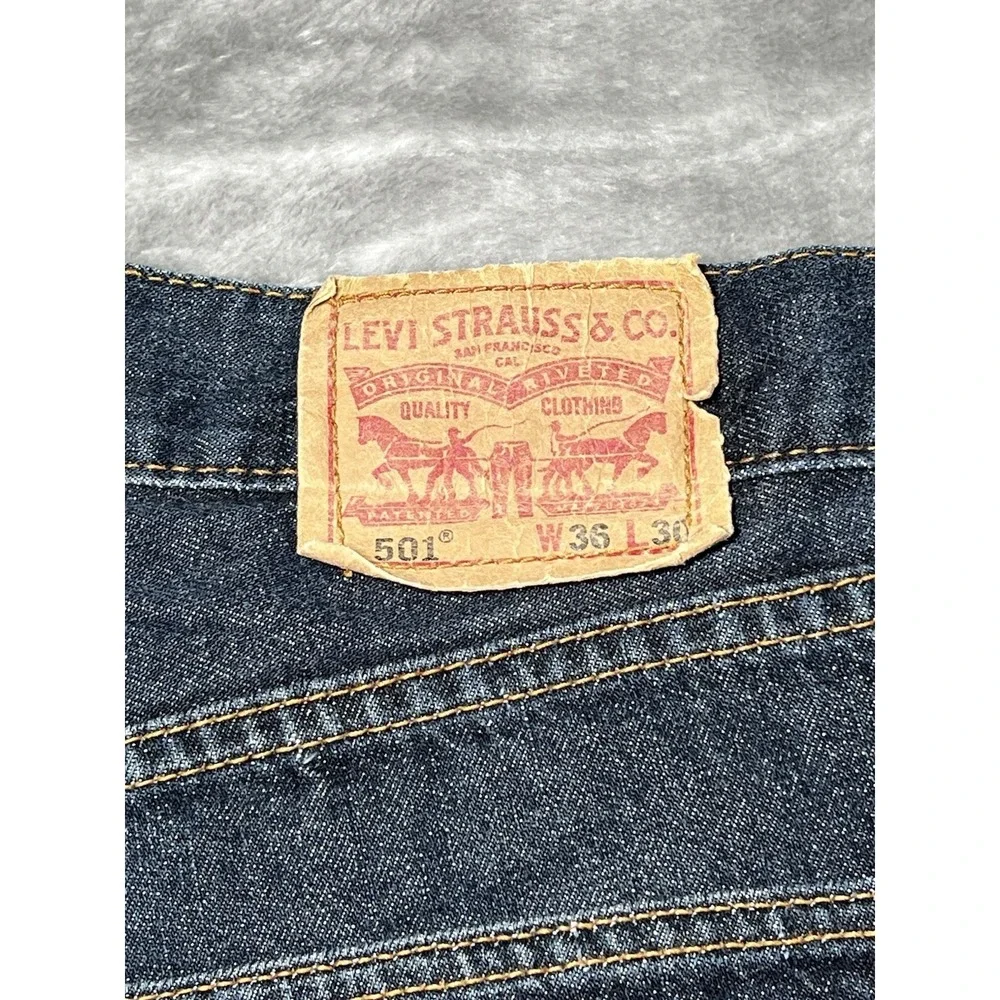 Levi's 501 Jeans Men Size 36x30 Dark Wash Button Fly Made In USA Vintage